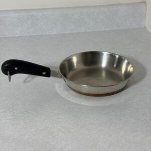 Revere Ware 7 Inch Skillet Vintage Copper Clad Bottom Stainless Steel Pan 1801